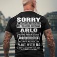 Arlo Name Sorry My Heart Only Beats For Arlo Men's T-Shirt Back Print Gifts for Old Men