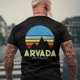 Arvada Colorado Mountains Vintage Retro Men's Back Print T-shirt Gifts for Old Men