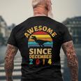 Awesome Since December 2014 Vintage 7Th Birthday Dinosaur Men's Back Print T-shirt Gifts for Old Men