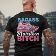 Badass Marathon Bitch Long Distances Runner Men's Back Print T-shirt Gifts for Old Men