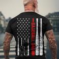 Mens Baseball Dad - Dad And Son - American Flag 4Th Of July Men's T-shirt Back Print Gifts for Old Men