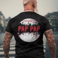 Baseball Softball Lover Ball Pap Pap Fathers Day Dad Papa Men's Back Print T-shirt Gifts for Old Men
