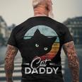 Best Cat Dad Daddy Ever Cat Lover Men's Crewneck Short Sleeve Back Print T-shirt Gifts for Old Men