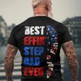 Best Effin’ Step Dad 4Th Of July Ever Shoes Trace Flag Men's T-shirt Back Print Gifts for Old Men
