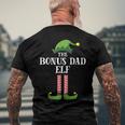 Bonus Dad Elf Matching Family Group Christmas Party Pajama Men's Back Print T-shirt Gifts for Old Men