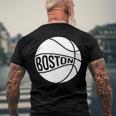 Boston Retro City Massachusetts State Basketball Men's Crewneck Short Sleeve Back Print T-shirt Gifts for Old Men