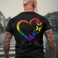 Butterfly Heart Rainbow Love Is Love Lgbt Gay Lesbian Pride Men's Back Print T-shirt Gifts for Old Men