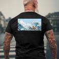 The Capybara On Great Wave Men's Back Print T-shirt Gifts for Old Men
