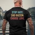 Choose Love Buffalo - Stop Hate End Racism Choose Love Men's Back Print T-shirt Gifts for Old Men