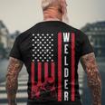 Cool Welding Us Flag Art For Men Women Welder Welding Lover Men's Back Print T-shirt Gifts for Old Men