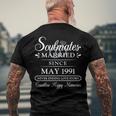 Couple Married Since May 1991 31St Wedding Anniversary Men's Back Print T-shirt Gifts for Old Men
