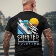 Crested Butte Colorado Retro Snowboard Men's Back Print T-shirt Gifts for Old Men