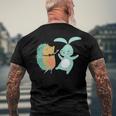 Cute Dancing Hedgehog & Rabbit Cartoon Art Men's Back Print T-shirt Gifts for Old Men