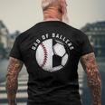 Dad Of Ballers Father And Son Soccer Baseball Player Coach Men's Back Print T-shirt Gifts for Old Men