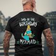 Dad Of The Birthday Mermaid Mermaid Birthday Party Tee Men's Back Print T-shirt Gifts for Old Men