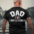 Dad Of One Boy And Two Girls Men's Crewneck Short Sleeve Back Print T-shirt Gifts for Old Men