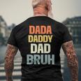 Mens Dada Daddy Dad Bruh Father Men's Back Print T-shirt Gifts for Old Men