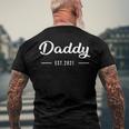 Mens Daddy Established 2021 New Dad Men's Back Print T-shirt Gifts for Old Men