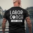 Daddy Labor Coach Est 2022 Baby Announcement Dad To Be Men's Back Print T-shirt Gifts for Old Men