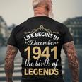 December 1941 Birthday Life Begins In December 1941 V2 Men's T-Shirt Back Print Gifts for Old Men