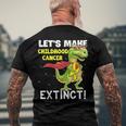 Dinosaur Yellow Ribbon Childhood Cancer Awareness Men's Back Print T-shirt Gifts for Old Men