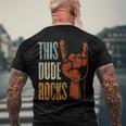 This Dude Rocks Rock N Roll Heavy Metal Devil Horns Men's Back Print T-shirt Gifts for Old Men
