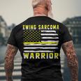 Ewings Sarcoma Warrior Usa Flag United States Flag Yellow Ribbon Ewings Sarcoma Ewings Sarcoma Awareness Men's Crewneck Short Sleeve Back Print T-shirt Gifts for Old Men