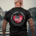 Faith Family Freedom American Patriotism Christian Faith Men's Back Print T-shirt Gifts for Old Men