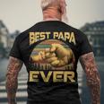 Father Grandpa Best Papa Ever Retro Vintage 54 Family Dad Men's Crewneck Short Sleeve Back Print T-shirt Gifts for Old Men