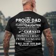 Father Grandpa I Am A Proud Dad Of A Freaking Awesome Daughter406 Family Dad Men's Crewneck Short Sleeve Back Print T-shirt Gifts for Old Men