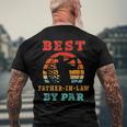 Mens For Fathers Day Tee - Best Father-In-Law By Par Golfing Men's Back Print T-shirt Gifts for Old Men