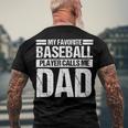 Favorite Baseball Player Calls Me Dad Men's Crewneck Short Sleeve Back Print T-shirt Gifts for Old Men