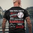 Favorite Baseball Player Calls Me Dad V3 Men's Crewneck Short Sleeve Back Print T-shirt Gifts for Old Men