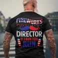 Fireworks Director If I Run You Run Men's Crewneck Short Sleeve Back Print T-shirt Gifts for Old Men