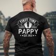 Mens First Time Pappy Est 2022 Fathers Day Men's Back Print T-shirt Gifts for Old Men