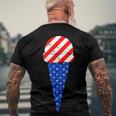 Fourth Of July American Flag Ice Cream Men's T-shirt Back Print Gifts for Old Men