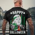 Funny Leprechaun Biden Happy Halloween For St Patricks Day Men's Crewneck Short Sleeve Back Print T-shirt Gifts for Old Men