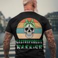 Gastroparesis Warrior Skull Women Vintage Green Ribbon Gastroparesis Gastroparesis Awareness Men's Crewneck Short Sleeve Back Print T-shirt Gifts for Old Men