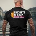 Girls Womens Basketball Dad Coach Men's Back Print T-shirt Gifts for Old Men
