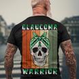 Glaucoma Warrior Skull Women Vintage Green Ribbon Glaucoma Glaucoma Awareness Men's Crewneck Short Sleeve Back Print T-shirt Gifts for Old Men