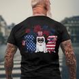 Happy 4Th July Three Blue White Pug And Red Men's T-shirt Back Print Gifts for Old Men