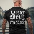 Happy Last Day Of School Retro Peace Out 7Th Grade Men's Back Print T-shirt Gifts for Old Men