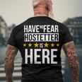 Have No Fear Hostetter Is Here Name Men's Crewneck Short Sleeve Back Print T-shirt Gifts for Old Men