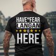 Have No Fear Langan Is Here Name Men's Crewneck Short Sleeve Back Print T-shirt Gifts for Old Men