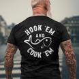 Hookem And Cookem Fishing Men's Back Print T-shirt Gifts for Old Men