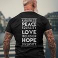 Human Kindness Peace Equality Love Inclusion Diversity Men's Back Print T-shirt Gifts for Old Men