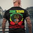 Juneteenth Is My Independence Day African Flag Black History Men's Crewneck Short Sleeve Back Print T-shirt Gifts for Old Men