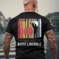 Just A Regular Dad Trying Not To Raise Liberals Fathers Day Men's Back Print T-shirt Gifts for Old Men