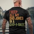 I Keep All My Dad Jokes In A Dad-A-Base Vintage Fathers Day Men's T-shirt Back Print Gifts for Old Men