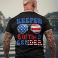 Keeper Of The Gender 4Th Of July Baby Gender Reveal Men's Back Print T-shirt Gifts for Old Men